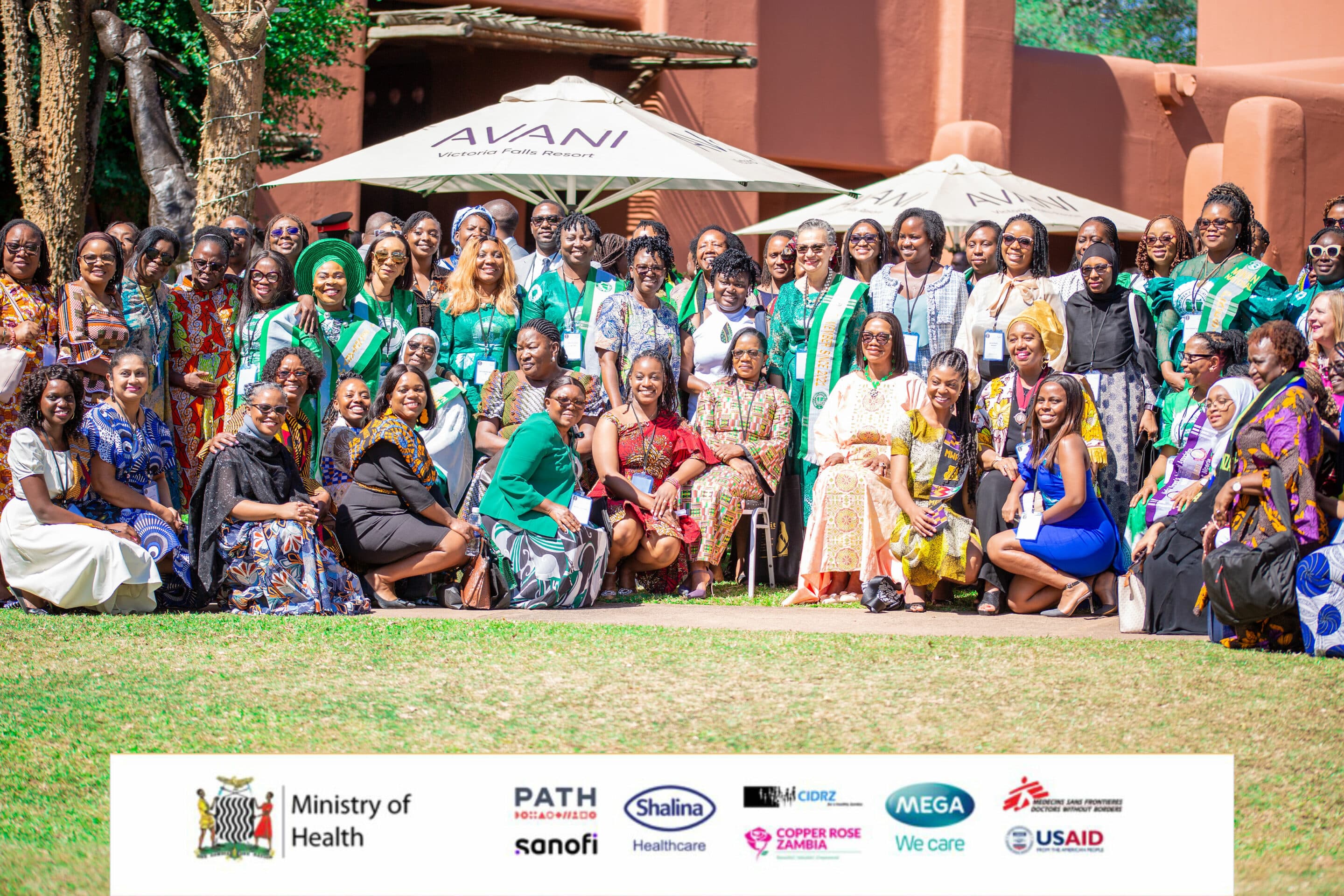 Fig 2. Some of the delegates to the Congress with the MWIA Executive and the Guest of Honour, Ms Sylvia Masebo