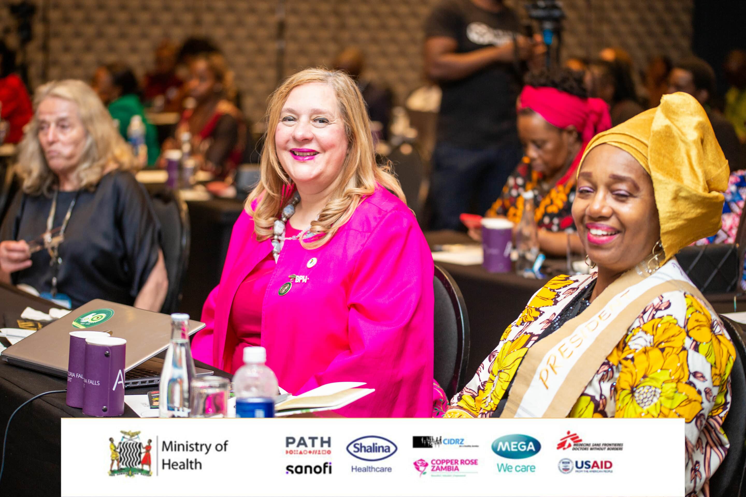 Fig 3. MWIA PRESIDENT, DR. ELEANOR NWADINOBI, MWIA PRESIDENT ELECT, DR. AMANY ASFOUR AND DR. BEVERLY JOHNSON FOLLOWING PROCEEDINGS DURING THE MWIA CONGRESS HELD IN ZAMBIA