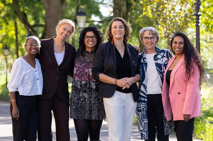 Fig 1. Board members: dr Samar Orwar, dr Marieke Visser, Sabina Bagga-Kumar, dr Geneviève Koolhaas-Martis, Joke Selhorst-Heije, dr Geneviève Nivallac-Hernández