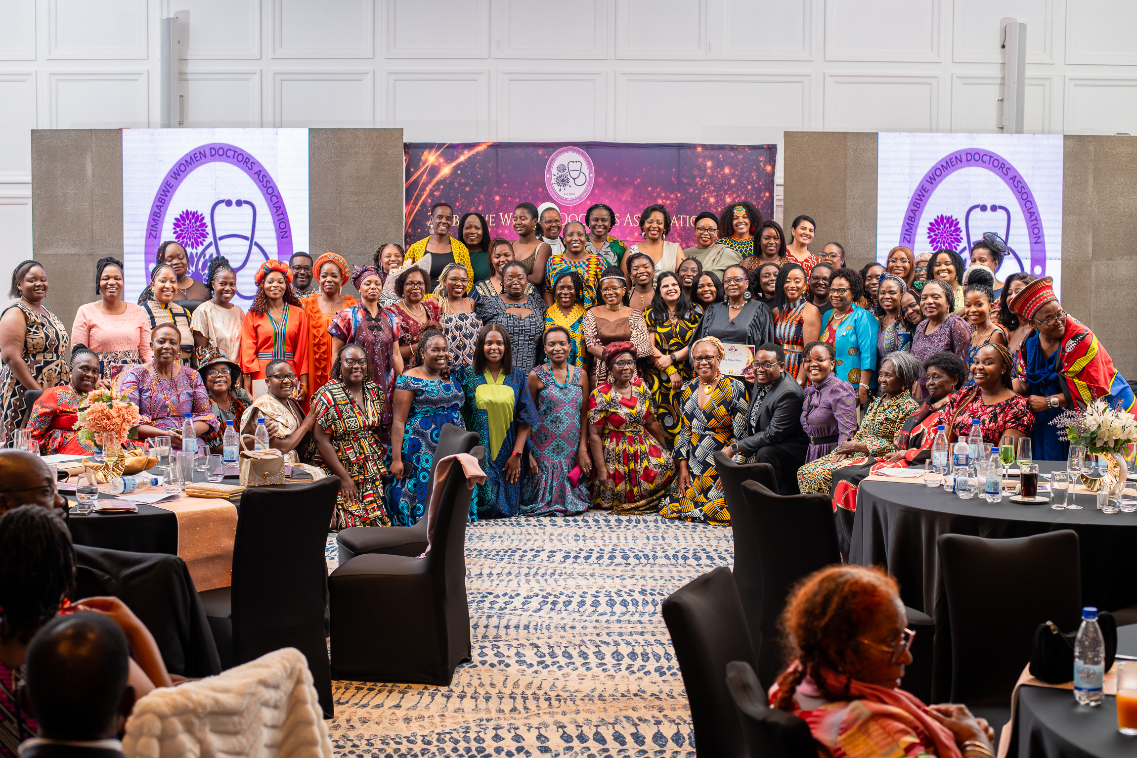 Fig 2. Awards Dinner group photograph featuring Dr Joyce Sakala with ZWDA leadership and award recipients.
